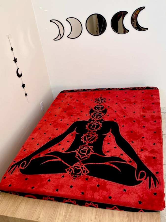Colcha Indiana Casal Chakras - Vermelho — imagem 1