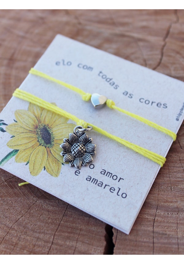 Conjunto 2 Pulseiras Amor Amarelo