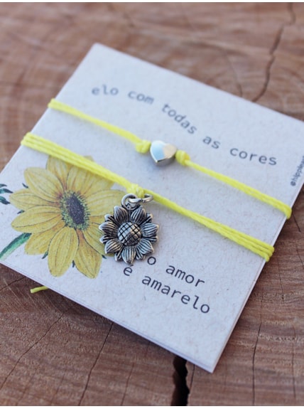 Conjunto 2 Pulseiras Amor Amarelo