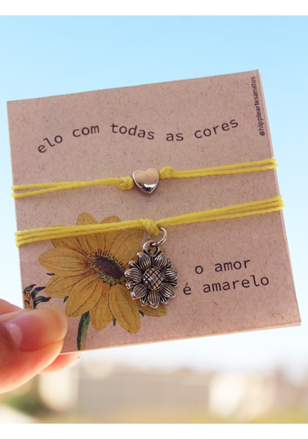 Conjunto 2 Pulseiras Amor Amarelo