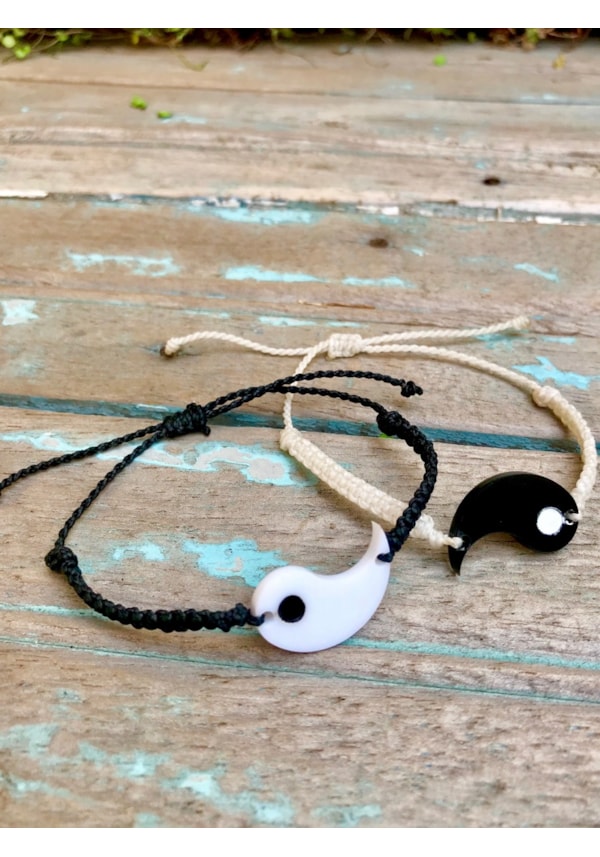 Conjunto 2 Pulseiras Yin Yang - com embalagem