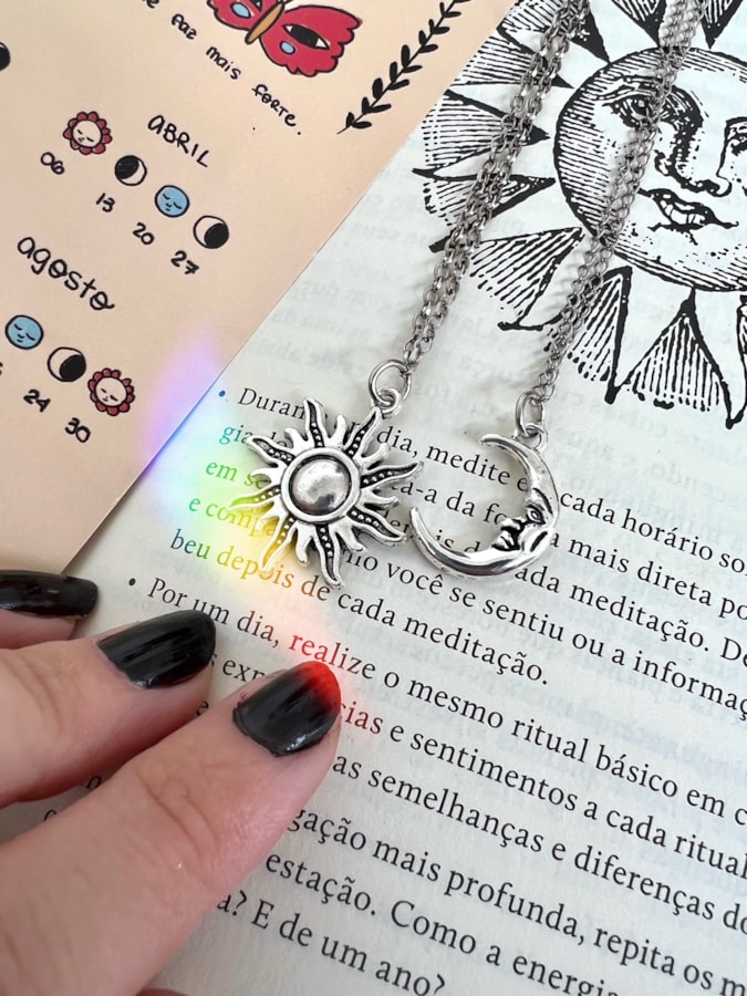 Conjunto Colares de Amuleto Sol e Lua — imagem 2