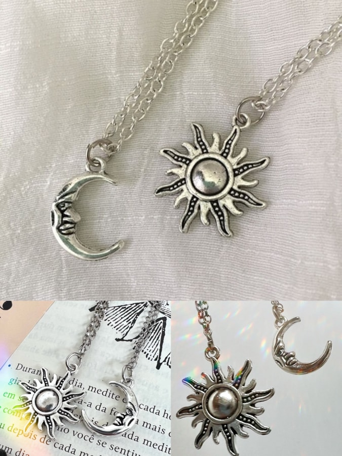 Conjunto Colares de Amuleto Sol e Lua — imagem 1