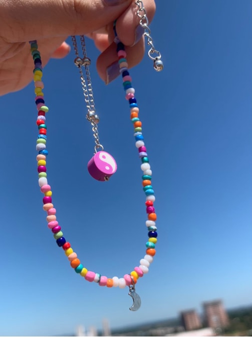 Conjunto Colares Miçanga e Yin Yang