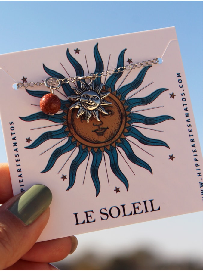 Conjunto com 2 pulseiras Sol e Lua - Metal - com embalagem — imagem 3