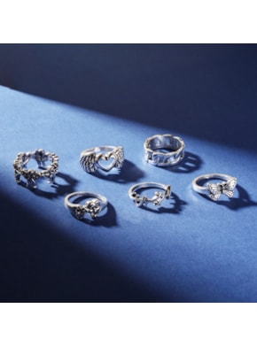 Conjunto com 5 Anéis Gótica