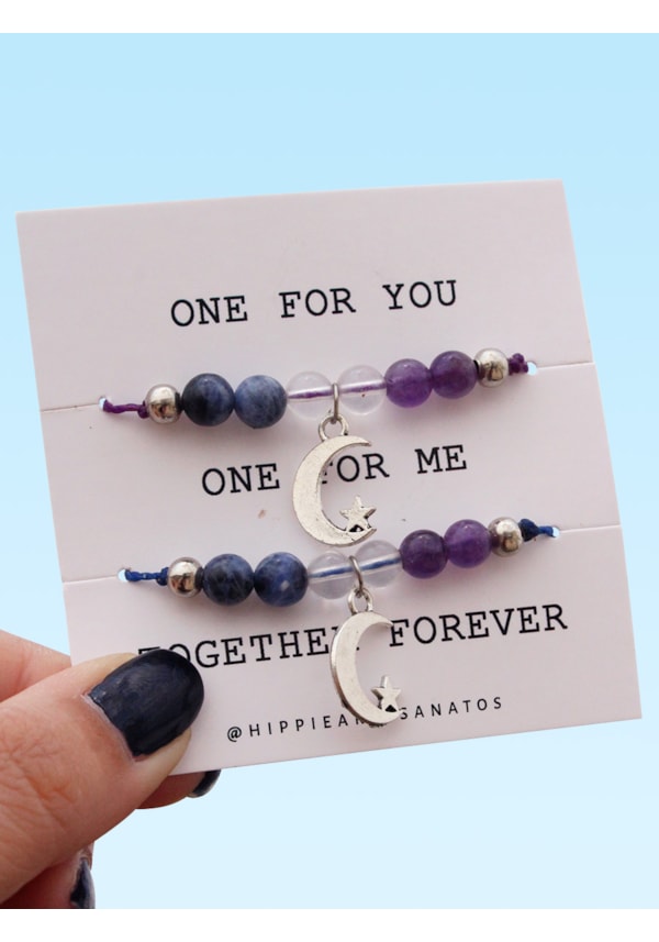 Conjunto de Pulseiras Céu Lilás