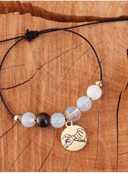 Conjunto de Pulseiras Promise - Hematita e Pedra da Lua