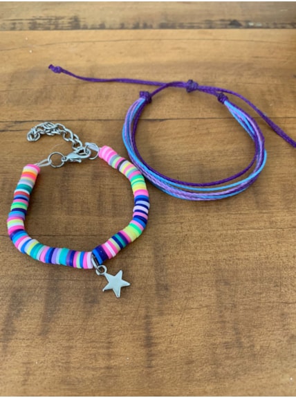 Conjunto Pulseira Anos 90 Estrela