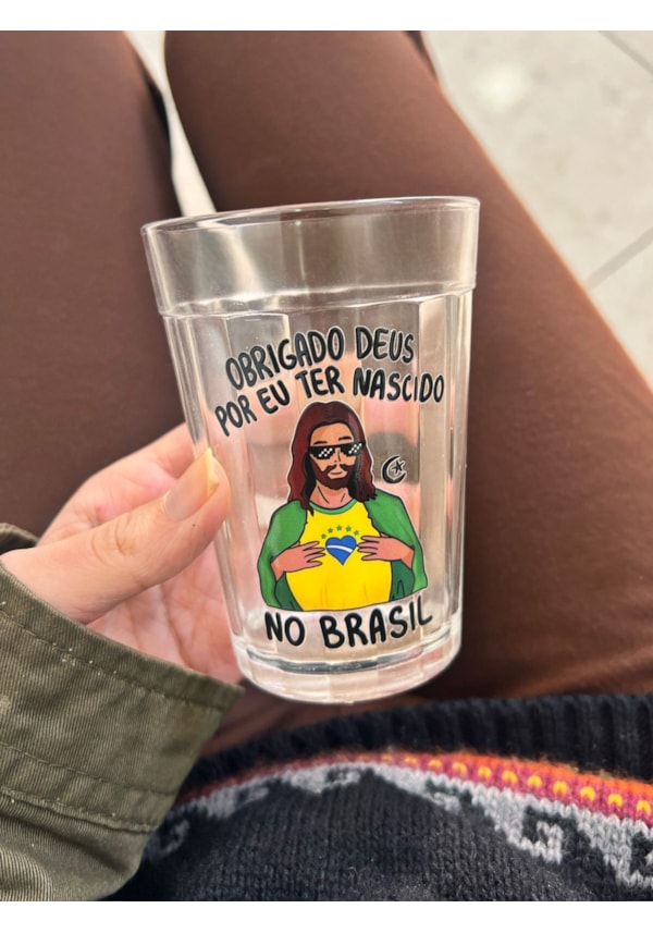 Copão 300ML Obrigado Deus por eu ter nascido no Brasil - Vidro