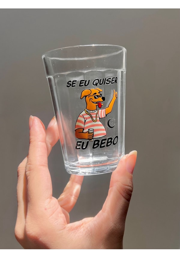 Copo Cachorro Eu Bebo - Vidro 190ml