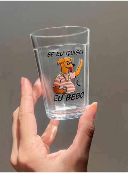 Copo Cachorro Eu Bebo - Vidro 190ml