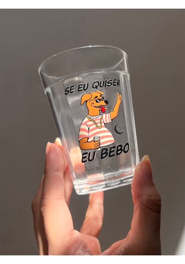 Copo Cachorro Eu Bebo - Vidro 190ml
