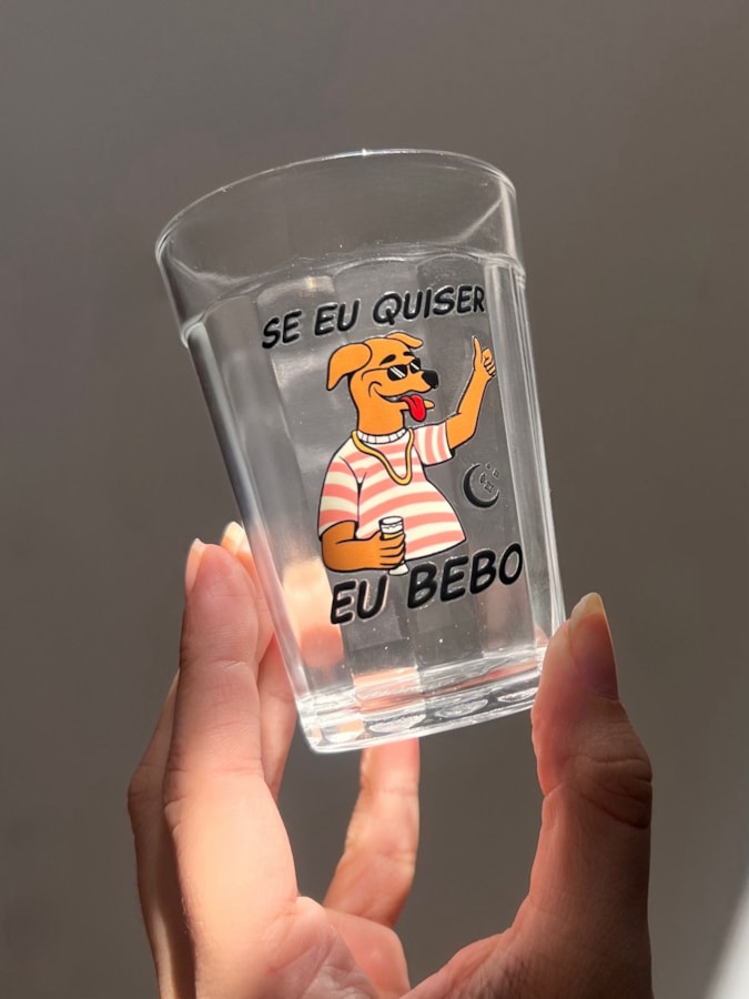 Copo Cachorro Eu Bebo - Vidro 190ml — imagem 1
