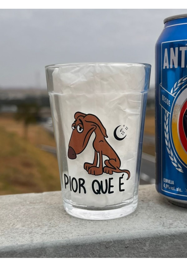 Copo Cachorro Pior que é - Vidro 190ml