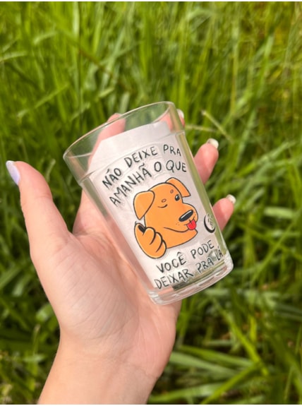 Copo Cachorro Que Deixa Pra Lá - Vidro 190ml