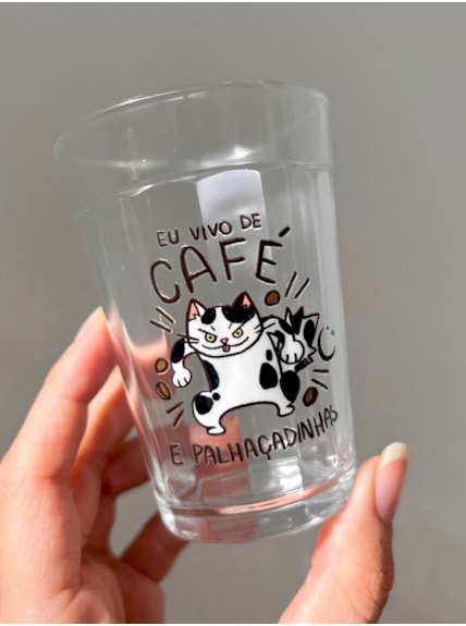 Copo Café e Palhaçadinhas - Vidro 190ml