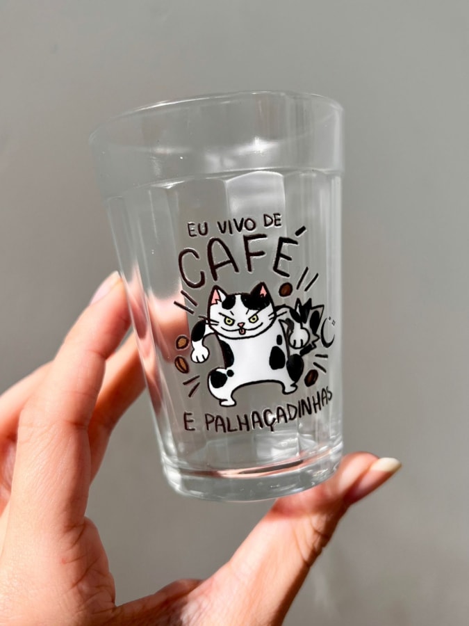 Copo Café e Palhaçadinhas - Vidro 190ml — imagem 1