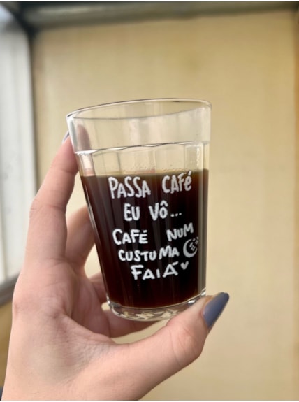 Copo Café Num Costuma Faiá - Vidro 190ml