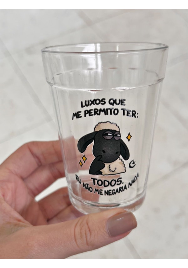 Copo Carneiro Luxos Que Me Permito - Vidro 190ml