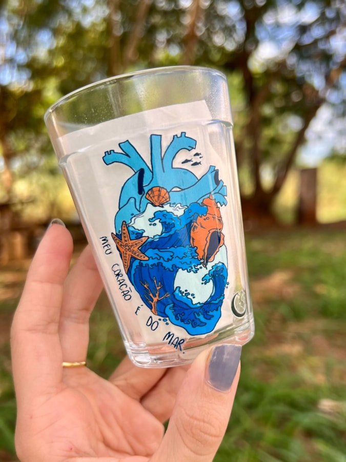 Copo Coração do Mar - Vidro 190ml — imagem 1