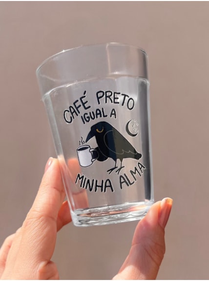 Copo Corvo café preto - Vidro 190ml