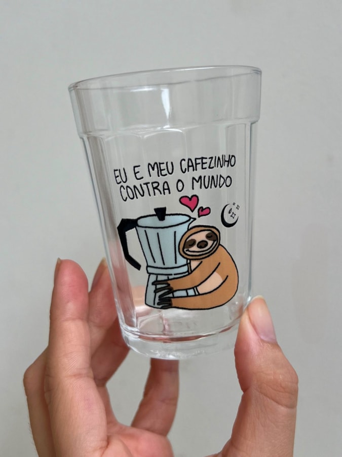 Copo Eu e Meu Cafézinho - Vidro 190ml — imagem 1