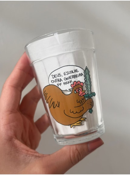 Copo Galinha Guerreira - Vidro 190ml