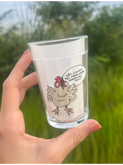 Copo Galinha Que Não Liga - Vidro 190ml