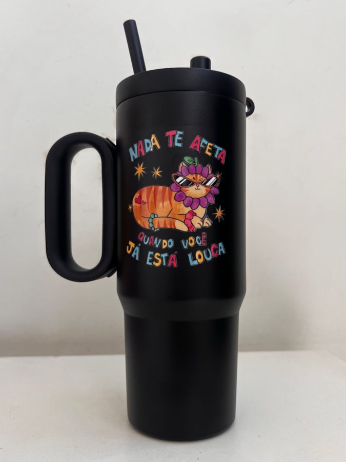 Copo Garrafa Térmica 750ml - Gato nada te afeta — imagem 2