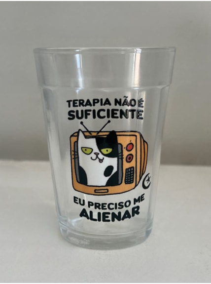 Copo Gato Alienado - Vidro 190ml