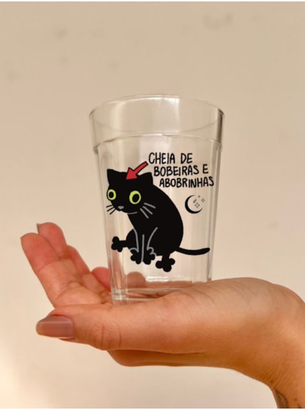 Copo Gato Bobeiras e Abobrinhas - Vidro 190ml