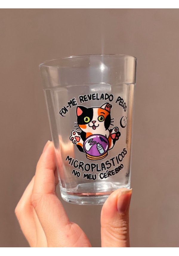 Copo Gato microplástico - Vidro 190ml