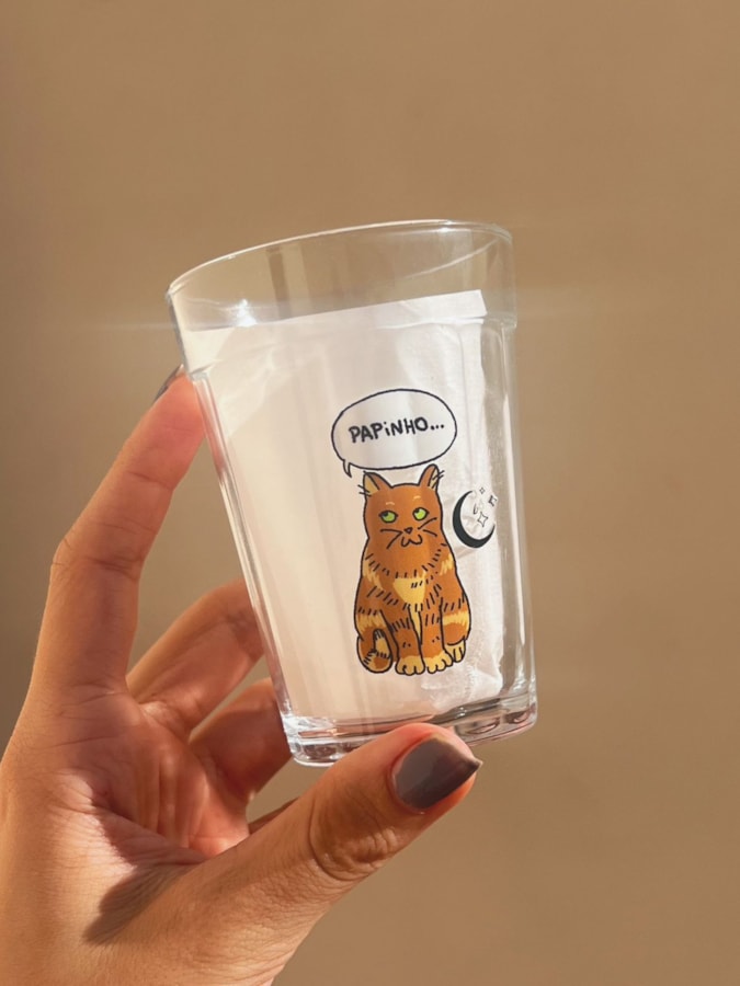Copo Gato Papinho - Vidro 190ml — imagem 1