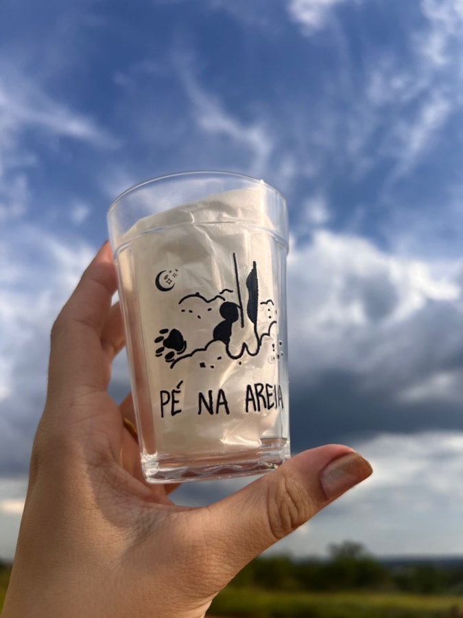 Copo Gato Pé na Areia - Vidro 190ml — imagem 1