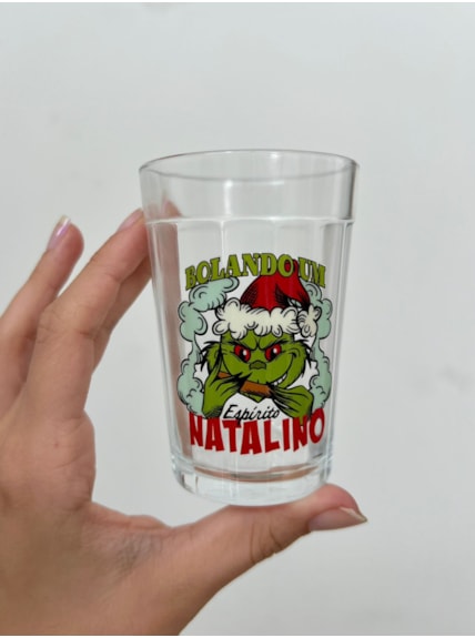 Copo Grinch Bolando um Espírito Natalino - Vidro 190ml