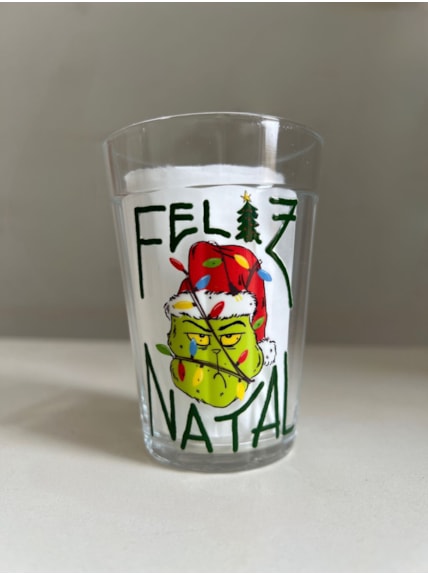Copo Grinch Feliz Natal - Vidro 190ml