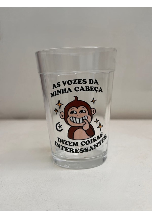 Copo Macaco Vozes da minha cabeça - Vidro 190ml