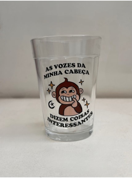 Copo Macaco Vozes da minha cabeça - Vidro 190ml