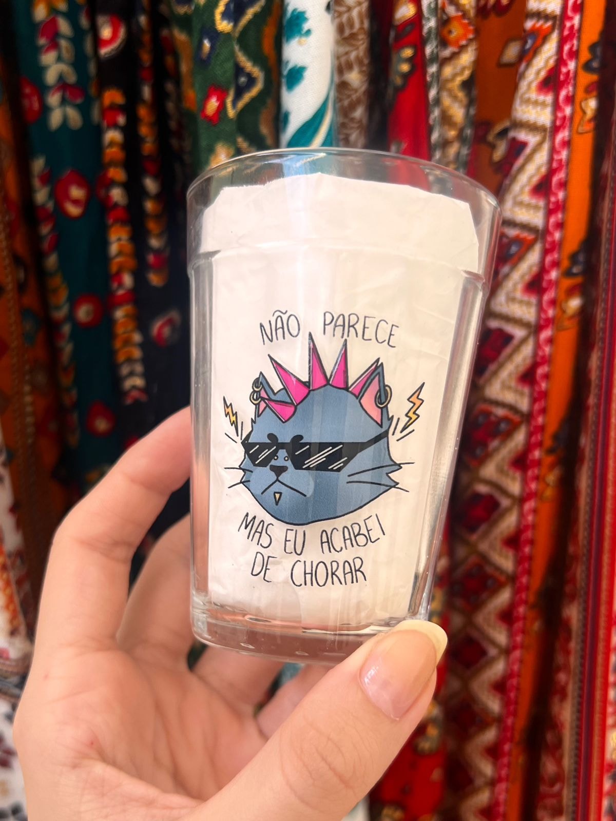 Copo Não Parece Mas Eu acabei de Chorar - Vidro 190ml — imagem 1