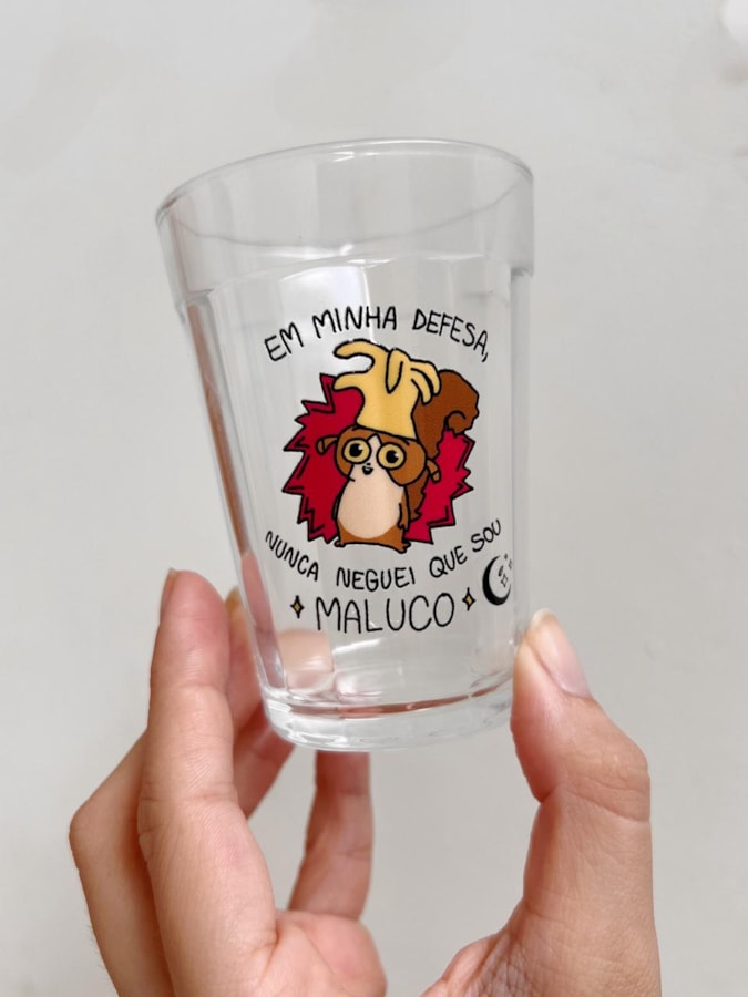 Copo Nunca Neguei que sou Maluco - Vidro 190ml — imagem 1