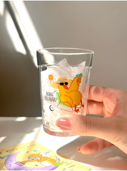 Copo Pato Bora Relaxar - Vidro 190ml