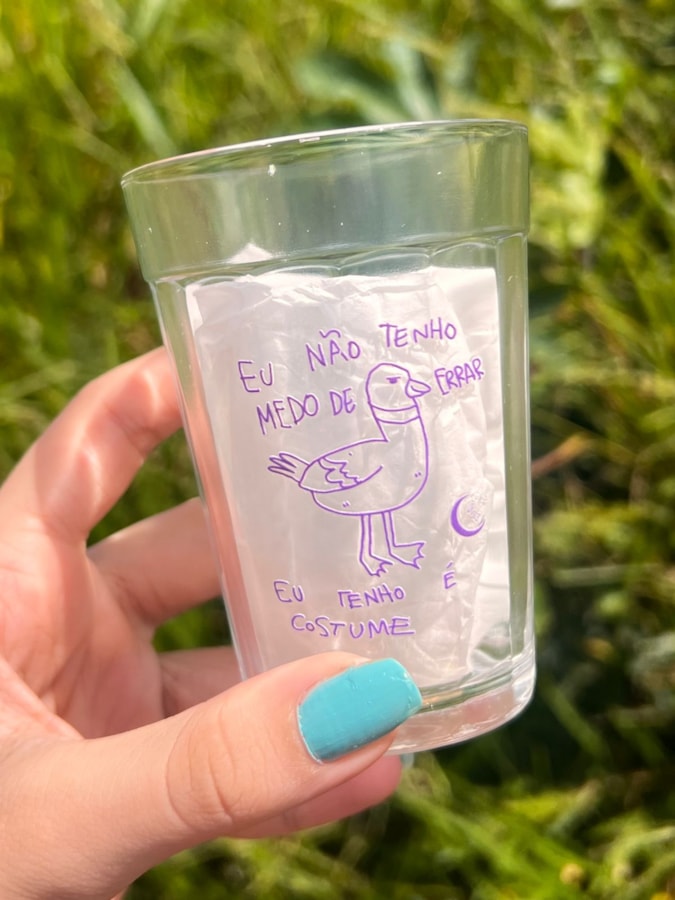 Copo Pombo Que Não Tem Medo - Vidro 190ml — imagem 1