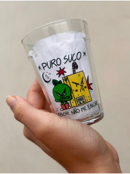 Copo Puro Suco Não me Enche - Vidro 190ml
