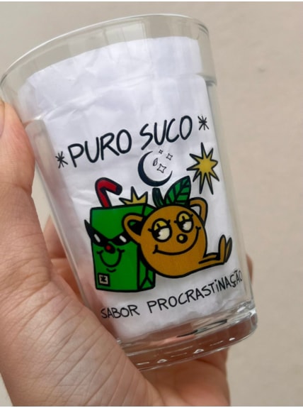 Copo Puro Suco Procrastinação - Vidro 190ml