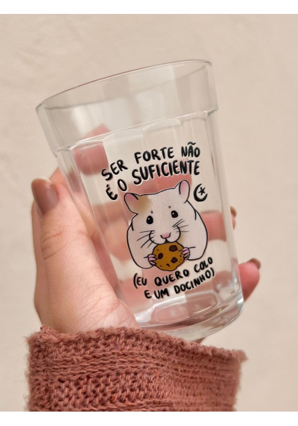 Copo Quero colo e um docinho - Vidro 190ml