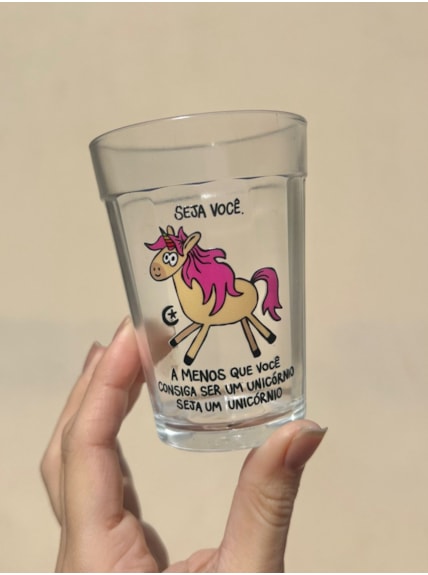 Copo Seja um Unicórnio - Vidro 190ml