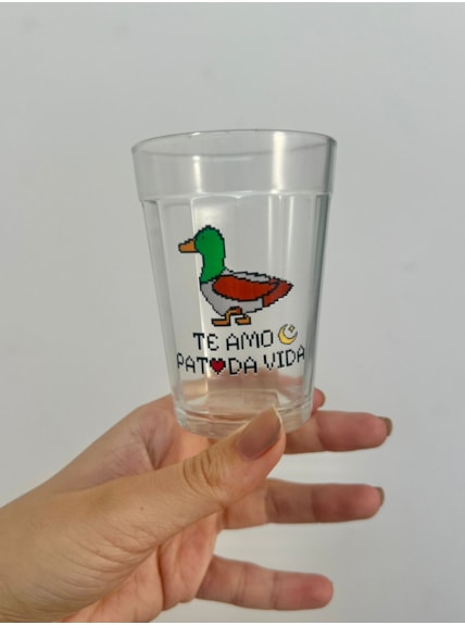 Copo Te amo Patodavida - Vidro 190ml