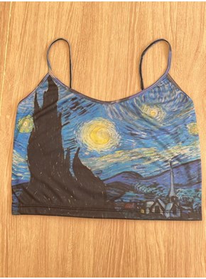 Cropped Alça - A Noite Estrelada - Van Gogh