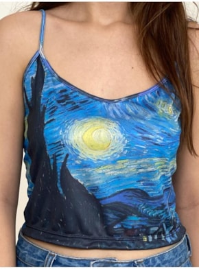 Cropped Alça - A Noite Estrelada - Van Gogh